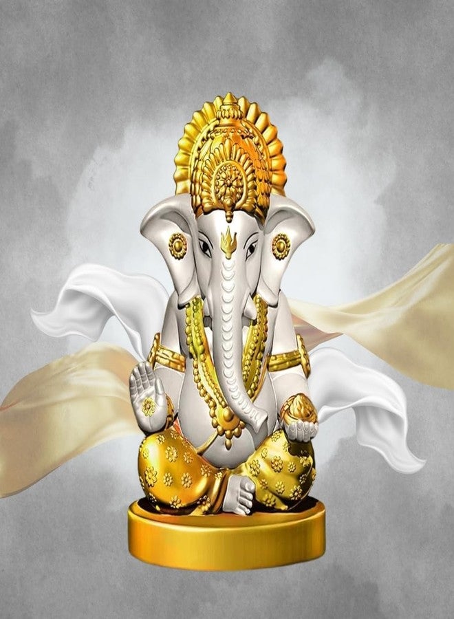 BLADESMITH Ganesh Ji for Puja, Ganpati Murti, Ganesh Idol for Home, Office, Living Room, Decorative Items, and Home Decor (White) - Image 1